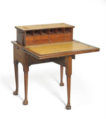 Lot 1340 - A George III Mahogany Harlequin Card/Writing Table, late 18th century, the folding top with two...