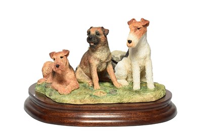 Lot 187 - Border Fine Arts 'Three Musketeers' (Lakeland Fell, Border and Wire-haired Terriers), model No....