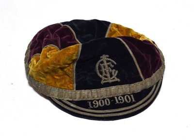 Lot 3001 - Coleraine School Sporting Cap 1900-01 with monogram embroidered to front (lacks tassel)