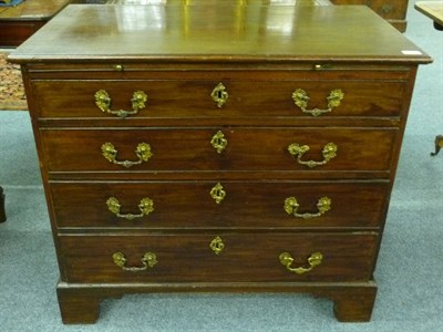 Lot 1349 - A George III Mahogany Chest, late 18th century, the moulded rectangular top above a pull-out...