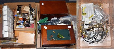 Lot 3031 - A Collection Of Various Fly Tying Equipment to include storage cabinets, boxes, tools,...