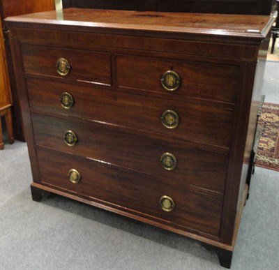 Lot 1353 - A Late George III Mahogany, Ebony and Boxwood Strung Straight Front Chest, early 19th century,...