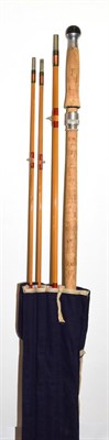 Lot 3054 - A Hardy ''Wye'' 3 Section Cane Salmon Fly Rod with additional top section, 12'-6'' long, #9 line