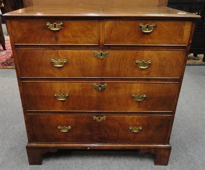 Lot 1356 - An Early 18th Century Walnut Veneered Straight Front Chest, of two short over three long...