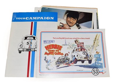 Lot 3109 - Herbie Films Related Items including two different sets of eight colour lobby cards, various...