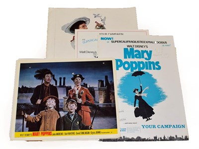 Lot 3114 - Mary Poppins Film Related Items including five colour lobby cards (all a little worn) nineteen...