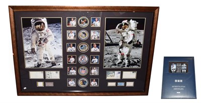 Lot 3131 - Apollo Moonwalkers Framed Autograph Montage consisting of  autographs of the twelve...