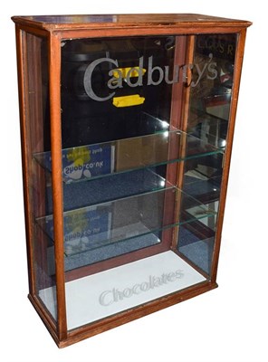 Lot 3137 - Cadbury's Chocolate Display Cabinet with frosted lettering decals inside glass, two shelves and...