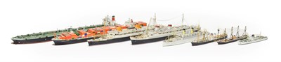 Lot 3150 - Finely Detail 1:1250 Scale Model Ships Rex, Italia, Essen, Bremen, Dresden Express, British...