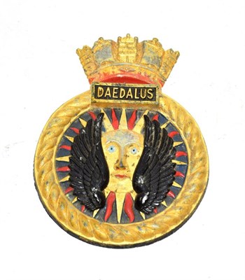 Lot 3155 - Naval Crest HMS Daedalus probably from Royal Navy air station Lee-on-Solent