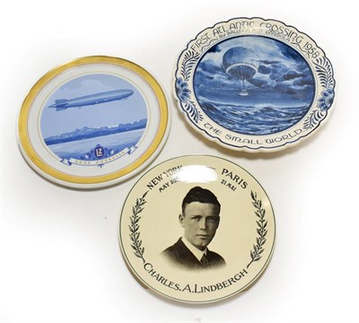 Lot 3169 - Commemorative Plates (i) First Atlantic Crossing By Balloon And Gondola 1958 (Unicorn Made in...