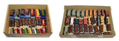 Lot 3200 - Hornby Dublo 3/2-Rail Wagons Power Ethyl white hand (boxed) 26 assorted LMS, tank wagons and others