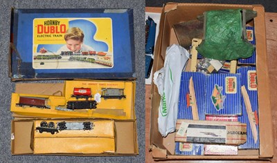 Lot 3201 - Hornby Dublo 3-Rail 2-6-4T BR 80054 Locomotive in plain card repair box and Meccano postage box...