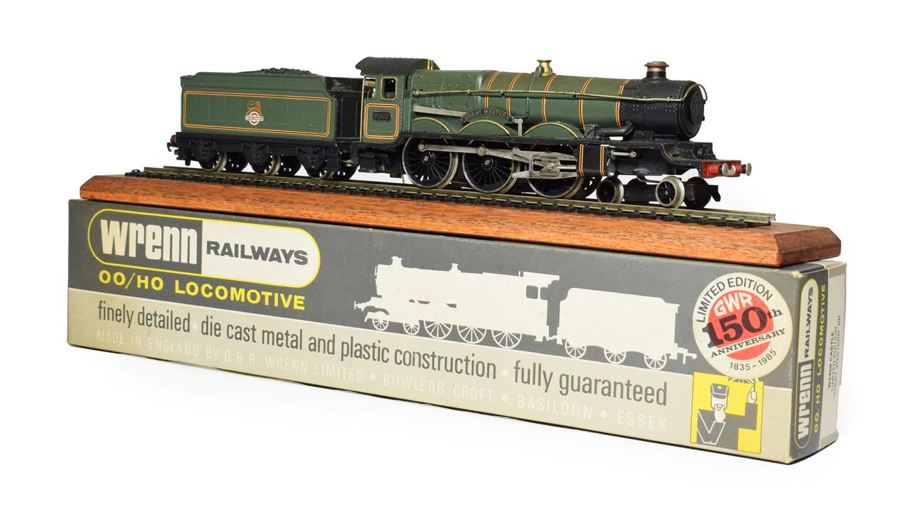 Lot 3228 - Wrenn W2400 Great Western BR 7007 with certificate 157/250, leaflet display rail and plinth...
