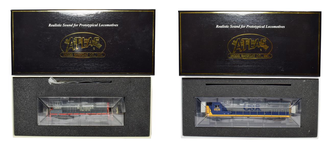 Lot 3238 - Atlas Model Railroad (Gold Series) HO Gauge Two Locomotives 9430 MP-15DC Southern Pacific and...