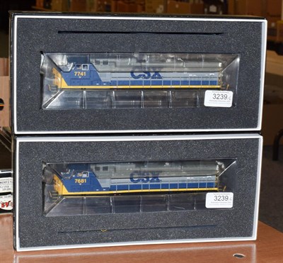 Lot 3239 - Atlas Model Railroad (Gold Series) HO Gauge Two Locomotives 9677 CSX-Road 7681 Dash 8-40CW and 9678