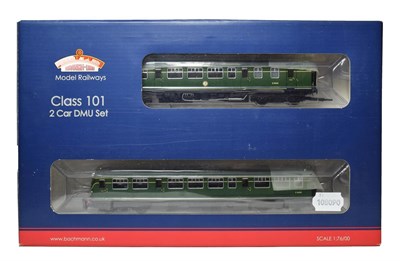 Lot 3246 - Bachmann OO Gauge 32285 Class 101 DMU BR green with speed whickers 21DCC (E box E-G)