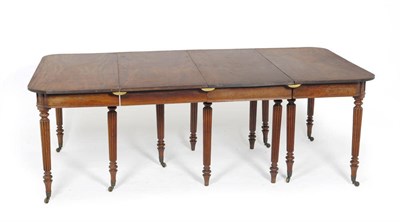 Lot 1379 - A George IV Mahogany D End Dining Table, early 19th century, with two rounded rectangular end...