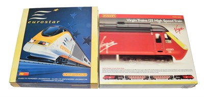 Lot 3301 - Hornby OO Gauge Gift Sets R2045 Virgin Trains 125 HST and Eurostar (both E-G boxes G) (2)