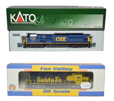 Lot 3316 - Kato HO Gauge 37-6373-LS EMD SD80MAC CSX Dark Future 4599 Locomotive together with Fox Valley...