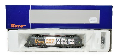 Lot 3343 - Roco HO Gauge 2 Rail 62485 OBB 1216 0505-5 B-B Pantograph Locomotive Vmax 357 livery (E box E-G)