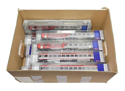 Lot 3387 - Roco HO Gauge OBB Bogie Coaches 45352 1st Corridor, 45353 1st/2nd Corridor, 4x45355 2nd...