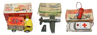 Lot 3446 - Japanese Battery Operated Toys (i) Tomyline No.67 Thunderbolt Army Fighter (ii) Yonesawa...