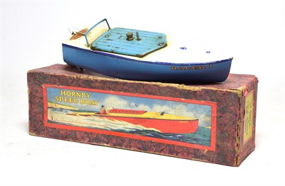 Lot 3458 - Hornby Speedboat No.1 Racer I blue/cream (G box G-F)