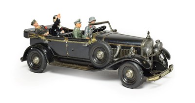 Lot 3462 - TippCo Hitler Mercedes black with one original and two reproduction composition figures and a...