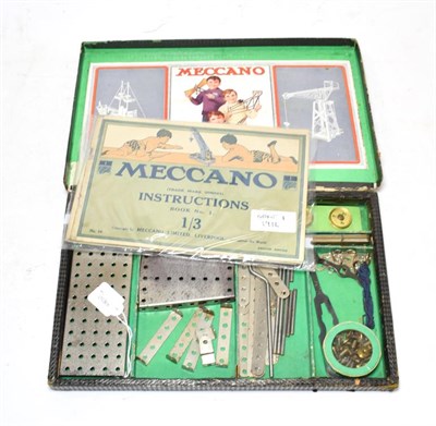 Lot 3470 - Meccano Engineering In Miniature Outfit No.1 nickel silver parts with Instruction Book No.1 and...