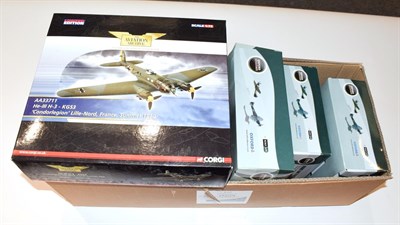 Lot 3491 - Diecast Aircraft Corgi Aviation Archive AA33711 He 111 Condorlegion, Corgi Me109e; Oxford...