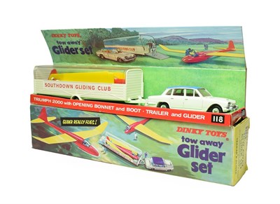 Lot 3509 - Dinky 118 Triumph 2000 With Opening Bonnet With Trailer And Glider (E box E-G)