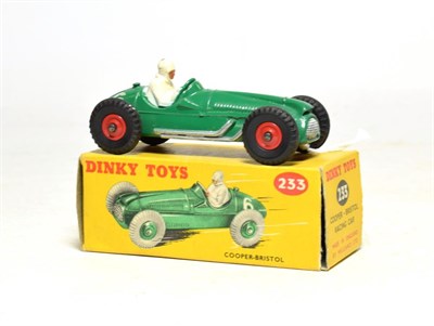 Lot 3510 - Dinky 233 Cooper Bristol Racing Car red plastic hubs (E-G, chip to drivers head, box G)