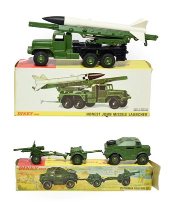 Lot 3525 - Dinky Military 665 Honest John Missile Launcher black plastic platform and plastic hubs and 697...