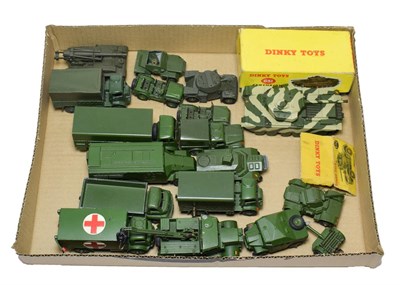 Lot 3527 - Dinky Military including Armoured command vehicle, Ambulance, 10-ton truck, Wagon, Artillery...