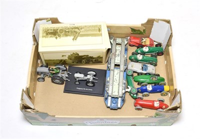 Lot 3533 - Dinky Racing Cars various unboxed examples including a Cooper Bristol with red plastic hubs...