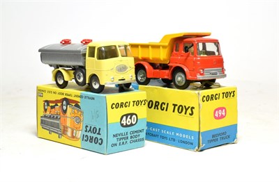 Lot 3567 - Corgi 460 Neville Cement On ERF Chassis (E box E-G) and 494 Bedford tipper (E boxes G) (2)