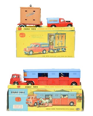 Lot 3581 - Corgi Chipperfields Circus Gift Set No.19 Land Rover With Elephant And Cage On Trailer (E box...