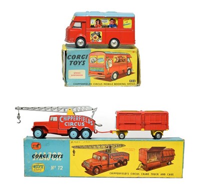 Lot 3584 - Corgi Chipperfields Circus Two Models Gift Set No.12 Crane truck and cage (E box G-F) and 426...