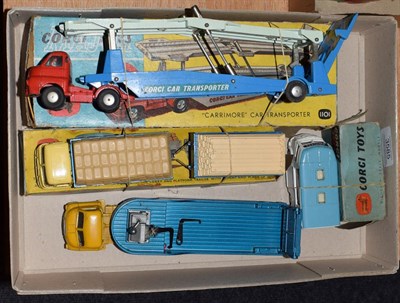 Lot 3585 - Corgi Commercial Vehicles 1101 Bedford S type Car Transporter G box F) Gift Set No.11 ERF...