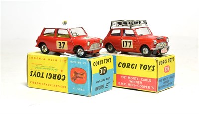 Lot 3596 - Corgi Monte Carlo Minis (i) 339 1967 Winner No.177 with roof rack (E box E-G) (ii) 317 No.37...