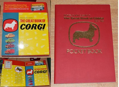 Lot 3599 - The Great Book Of Corgi with bus no.3281/4000 (some wear to other cover) reproduction Schuco...