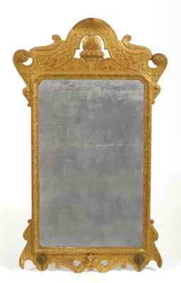 Lot 1412 - An Early Georgian Gilt Gesso Pier Glass, early 18th century, the rectangular plate within a...