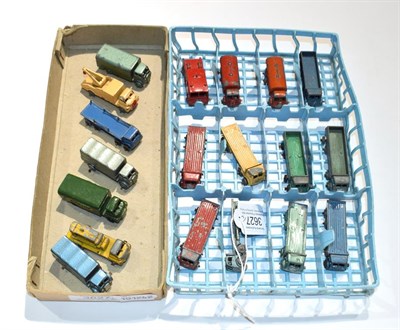 Lot 3627 - Benbros Various Unboxed Vehicles 6xFlat wagons, 3xDiesel wagons, 2xPetrol tankers, Fire engine...