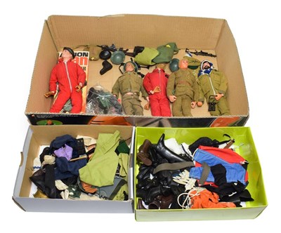 Lot 3641 - Action Man A Collection Of Five Figures (one boxed) all with flock hair together with assorted...