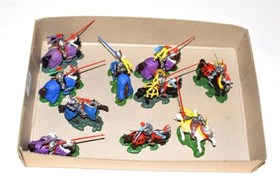 Lot 3679 - Britains Swoppets Knights a collection of 10 mounted examples (generally E-G) (10)