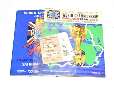 Lot 3009 - World Cup 1966 Cup Final Programme together with Jules Rimet world Championship Official...