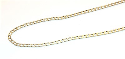 Lot 20 - A 9 carat gold flat curb link necklace, length 49cm