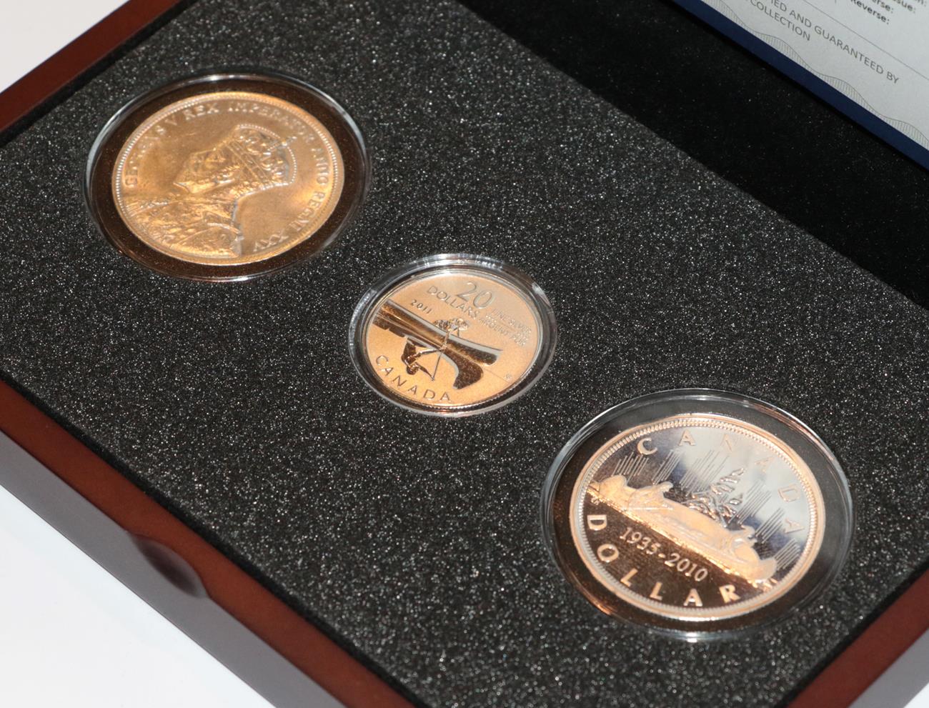Lot 41 - Canada, Silver 'Voyageur' Set, a 3-coin set commemorating the iconic 'voyageur' silver dollar first