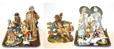 Lot 77 - A group of Spanish and other Continental figures including Lladro, Porceval, Capodimonte, etc (qty)